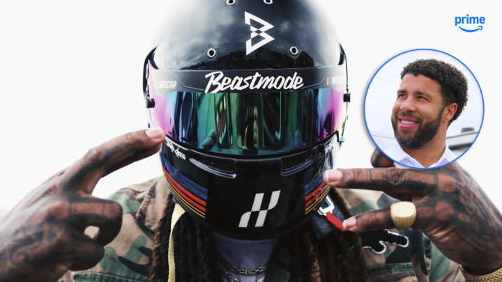 Marshawn Lynch gets the ultimate swag from Bubba Wallace 🏁 #NASCARonPrime returns May 24th