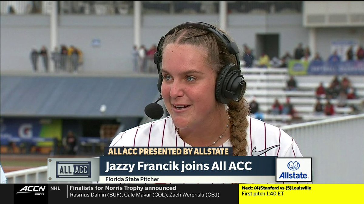.Florida State Softball 🥎's Jazzy Francik on how much being named ACC Pitcher of the Year means to her 🍢