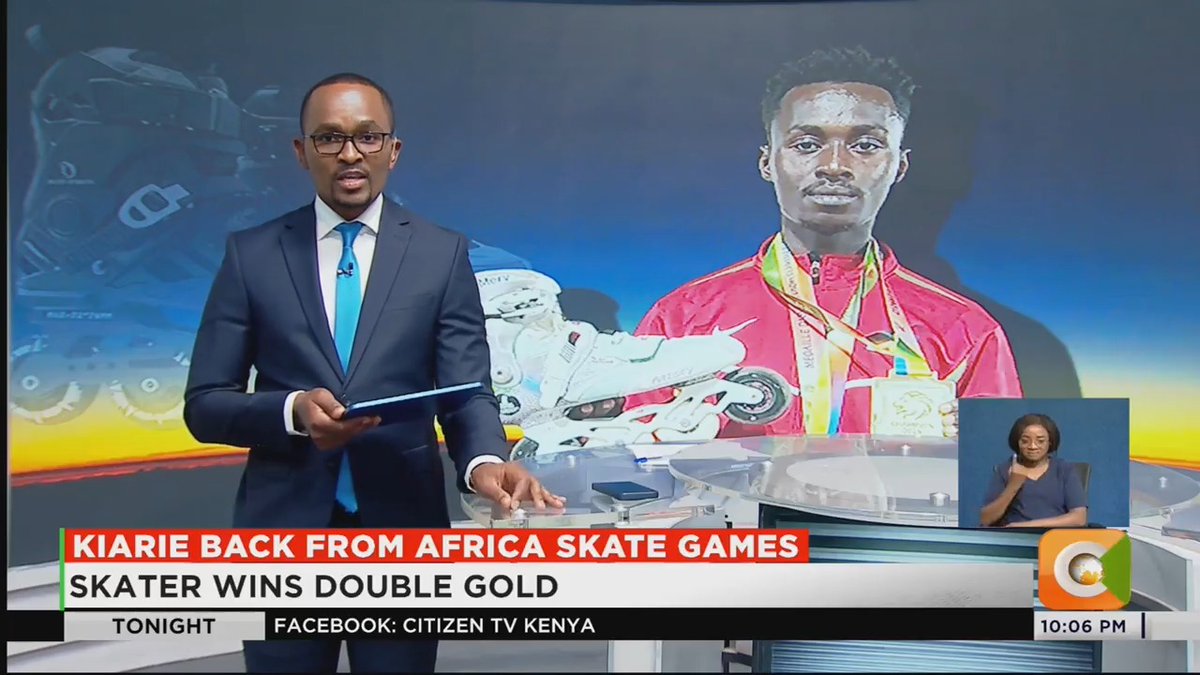 Kiarie Back From Africa Skate Games: Skater wins double gold Kiarie ranked 106th in the world #CitizenTonight