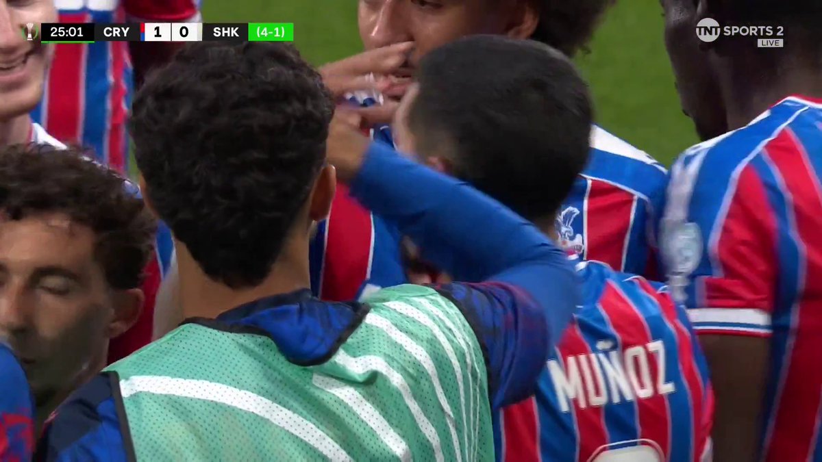 Daniel Munoz smashes the ball into the net after a beautiful move from Crystal Palace ⚽ Palace are now 4-1 up on aggregate ✅ 📺 Watch live on TNT Sports and HBO Max.
