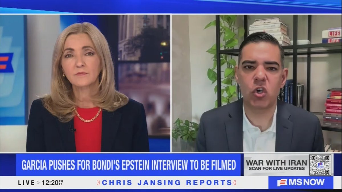 Rep. Garcia: I cannot believe that James Comer has yet to agree to the Pam Bondi deposition being videotaped and released to the American public. This was the AG who was at the center of this White House cover-up.