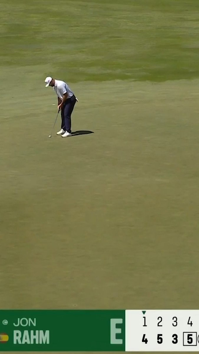 First birdie of the day for Jon Rahm, courtesy of a mammoth putt 😮‍💨