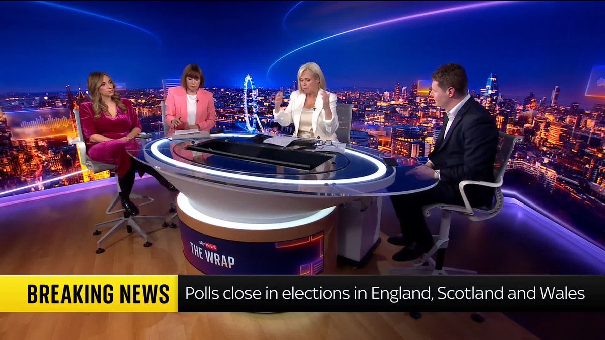 "It's also going to be this moment that we look back on as the night two-party politics broke." Sky's Beth unpacks what the elections could mean for future of UK politics as polls close in England, Scotland and Wales. Read the latest ➡️