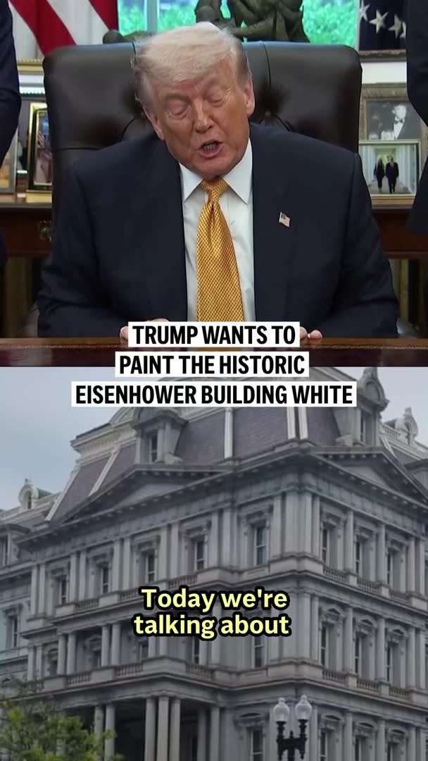 President Donald Trump wants to repaint the historic Eisenhower Executive Office Building white, arguing the current gray granite exterior is a “really bad color.”