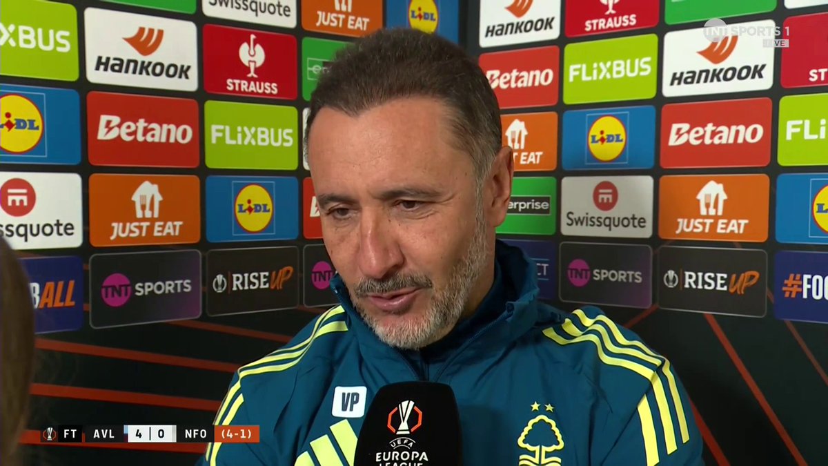 "We did not have the level to compete today" Vitor Pereira reflects on Nottingham Forest's defeat to Aston Villa... 🎙️ Olivia Buzaglo 📺 TNT Sports and HBO Max