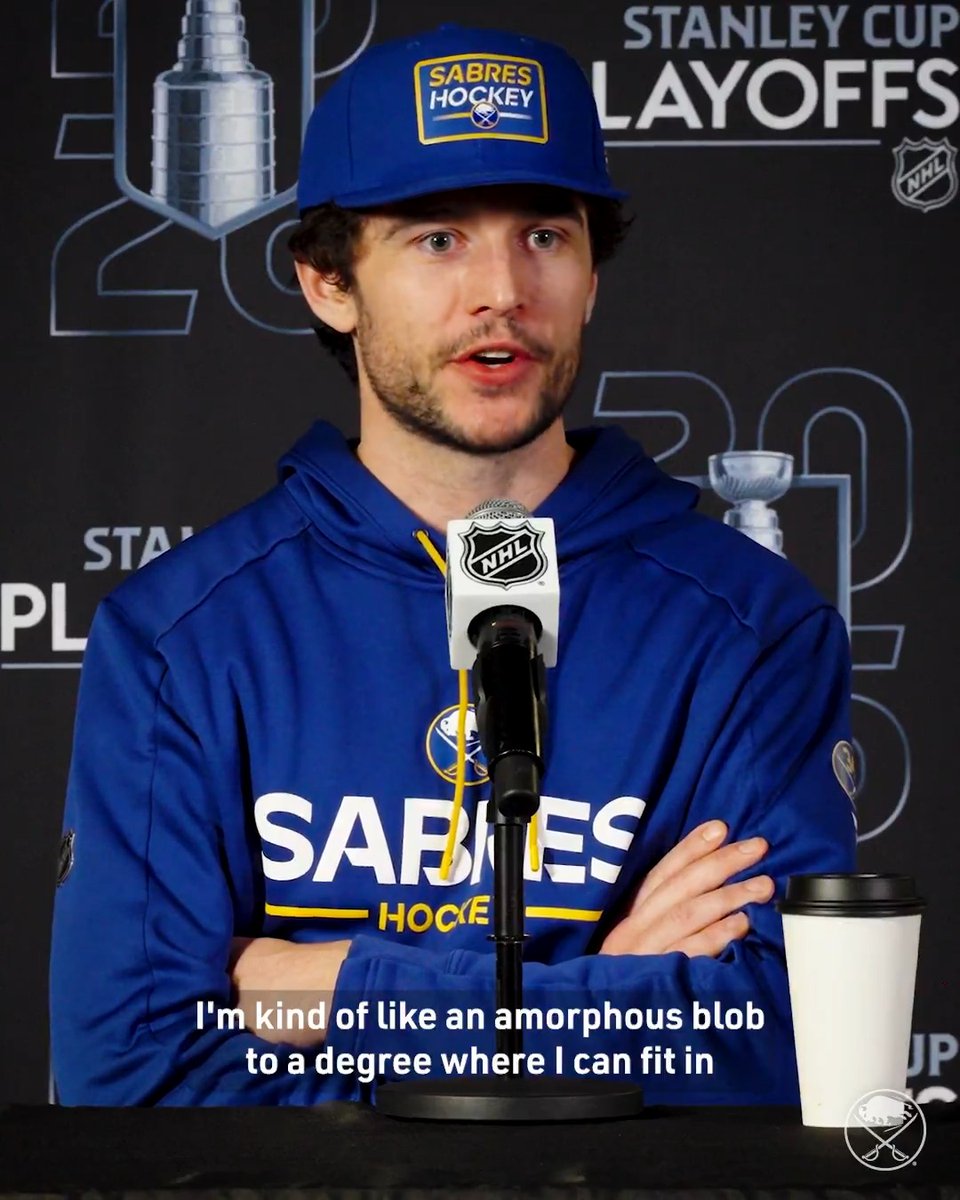 Do you think Alex Lyon is the first NHL player to refer to himself as an amorphous blob? 😂 Watch his full presser →