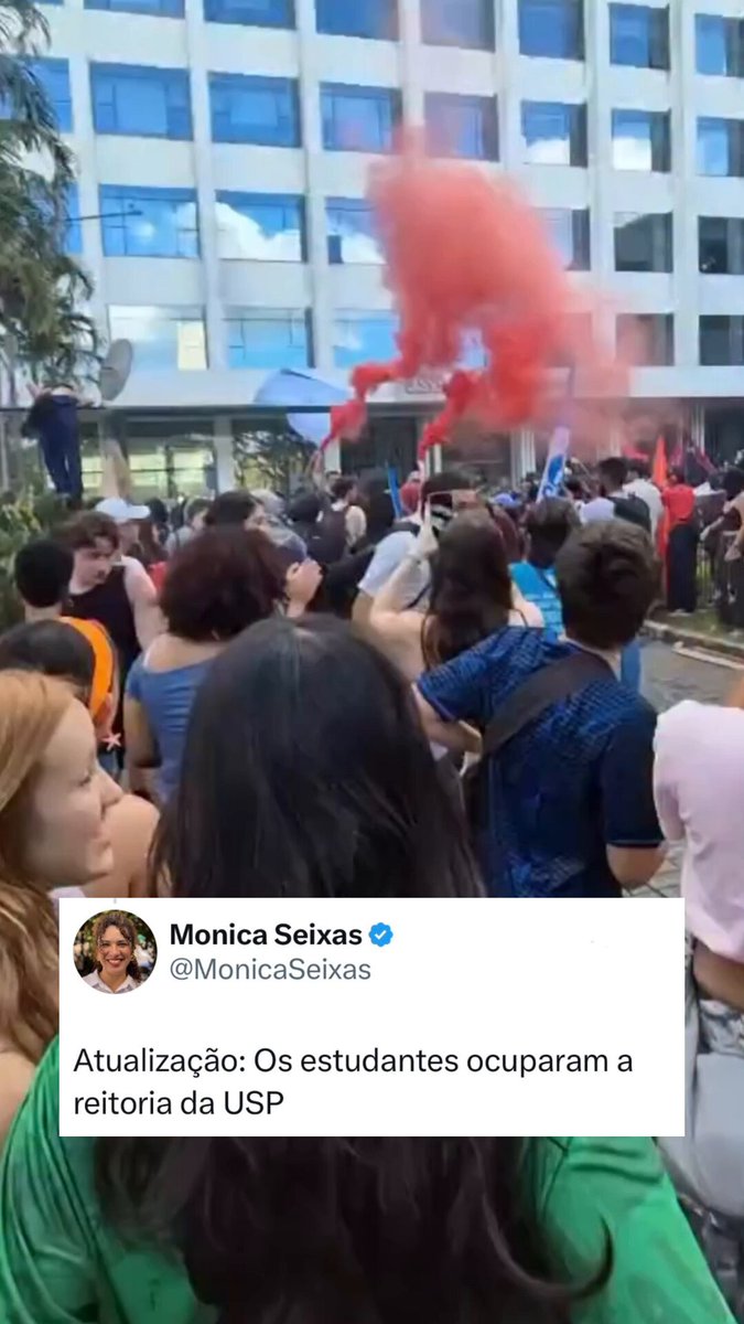 🚨ATUALIZAÇÃO: os estudantes ocuparam a reitoria da USP. Quando o governo corta verba, precariza a permanência e ataca o futuro da educação pública, a resposta vem da organização e da luta. Tarcísio é o responsável pelo caos nas universidades paulistas.