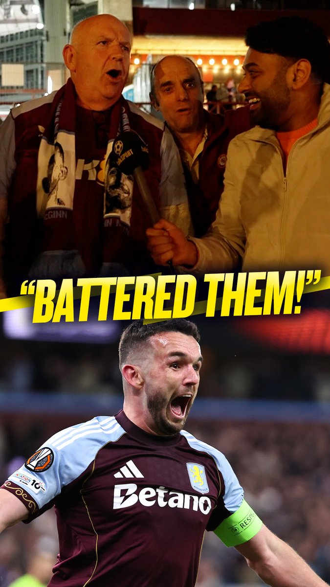 These #AVFC fans were buzzing after beating Forest to reach the Europa League final! 🤩 🎤 Anil Kandola