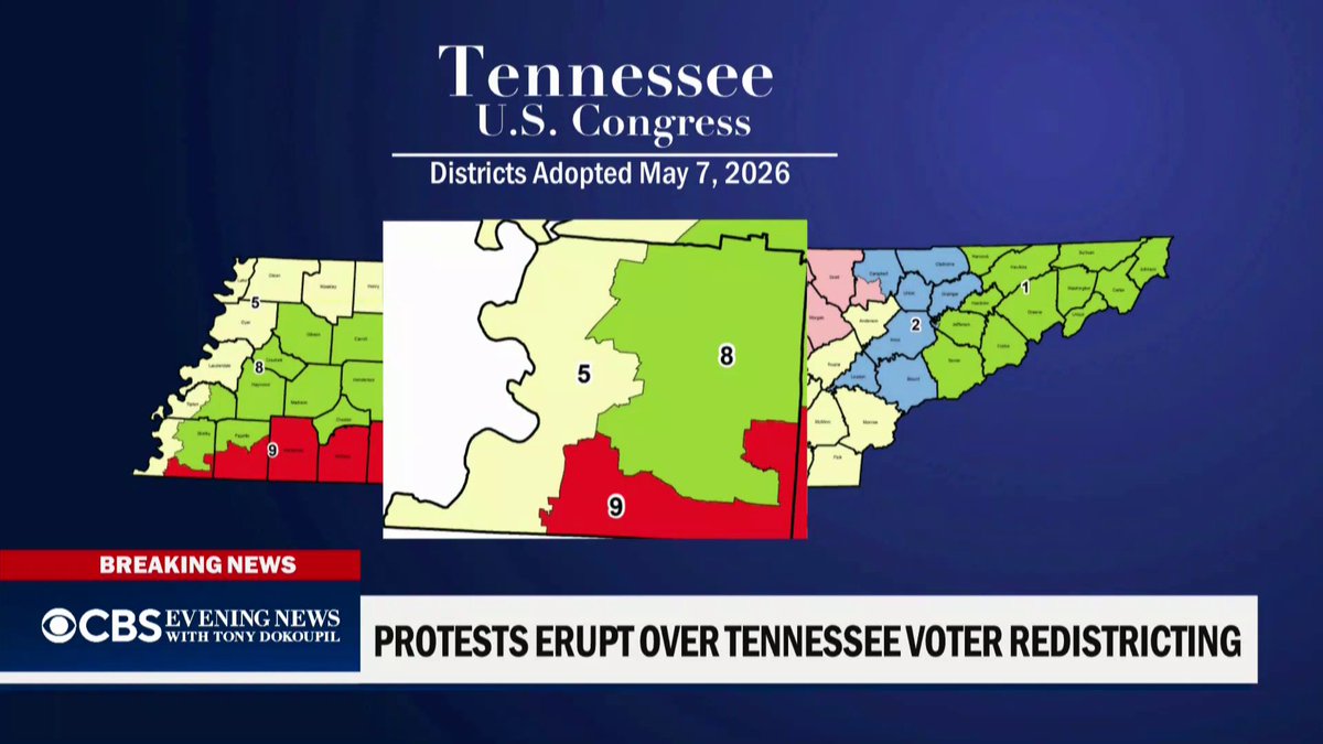 Tennessee's Republican lawmakers approved redrawing the state's congressional map to carve up the lone Democratic represented district. Democrats protested the move. CBS News’ Ed O'Keefe reports.