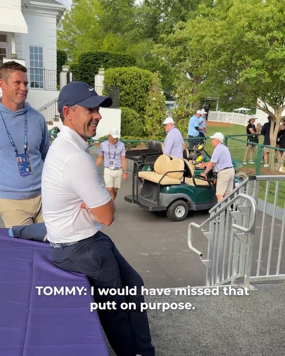 Even Tommy was locked into Rory’s almost all-par round 😂