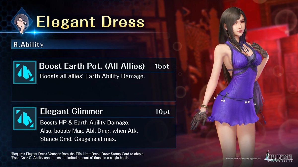 Check out Tifa's Exclusive Gear! Get it from the Tifa Limit Break Draw on the Stamp Card! #FF7EC #FF7EverCrisis #FF7