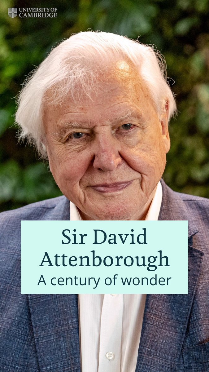 Happy 100th birthday, Sir David Attenborough! 🎂 Today, we celebrate his extraordinary career as a legendary broadcaster and natural historian whose voice has inspired generations worldwide for decades. A graduate of Clare College, Sir David is an Honorary Patron of Cambridge Conservation Initiative, which brings together a global network of conservationists across disciplines. Many happy returns and thank you for a century of curiosity, wonder and unwavering dedication to life on earth.