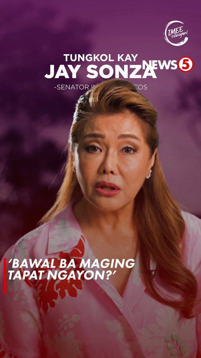 BAKIT NAGING NATIONAL SECURITY ISSUE ANG PAGSABI NG KATOTOHANAN? 'Yan ang tila parinig ni Sen. Imee Marcos sa inilabas niyang video kaugnay ng pagkakaaresto sa dating mamamahayag na si Jay Sonza matapos umanong magpakalat ng fake news tungkol sa kalusugan ni Pres. Bongbong Marcos. Matatandaang nakapagpiyansa ang kampo ni Sonza sa kasong cyber libel ngayong Biyernes, May 8.