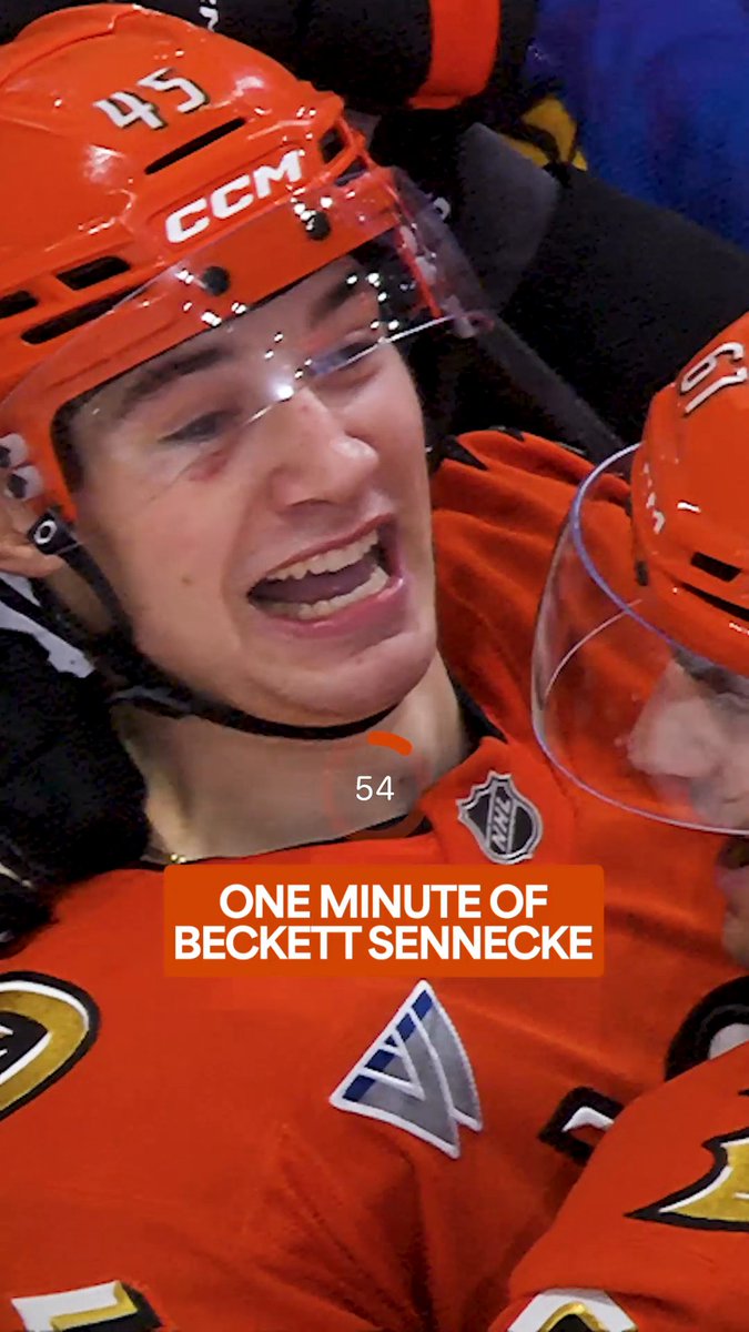 One minute of one of your Calder Trophy finalists, Beckett Sennecke!!! 😤 Game 3 between the Vegas Golden Knights and Anaheim Ducks is TONIGHT at 9:30p ET on NHLonTNT, Sportsnet, &amp; TVA Sports!