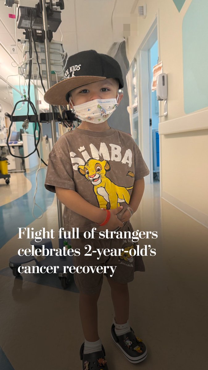 About halfway through a flight from Dallas to San Diego, a flight attendant made an announcement about a special passenger on board. “We have a young hero named Cruz who is 2,” she said. “He is now officially cancer free.”