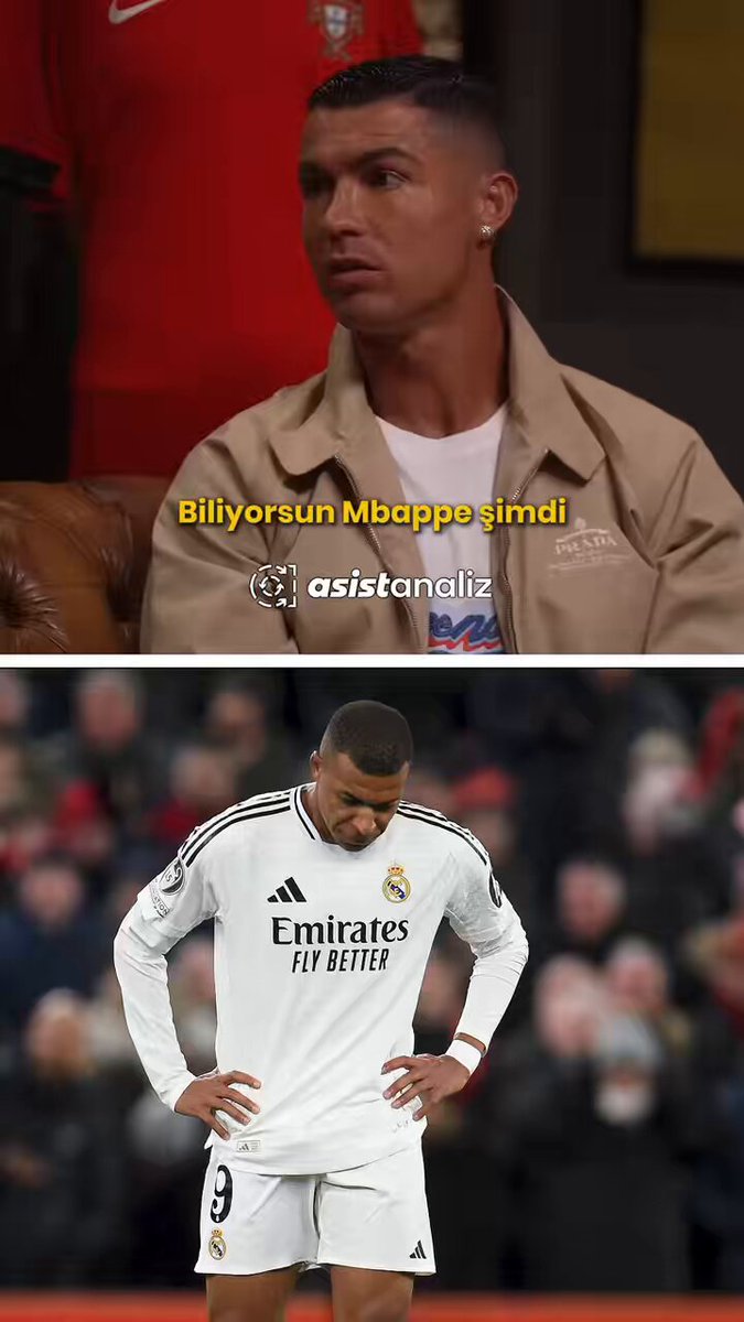 Cristiano Ronaldo’nun Kylian Mbappe, Real Madrid’e transfer olduğu zaman yaptığı konuşma 👀 “Real Madrid, PSG’ye benzemez.”
