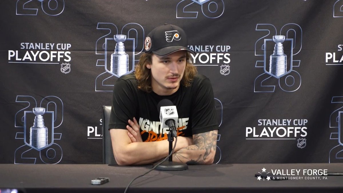 “We’re still here. We’re still playing. We have a big game tomorrow. So, if we go out and play well and win a game, it’s a different ballgame.” Hear from forward Trevor Zegras following Friday's practice at Flyers Training Center. #IgniteTheOrange