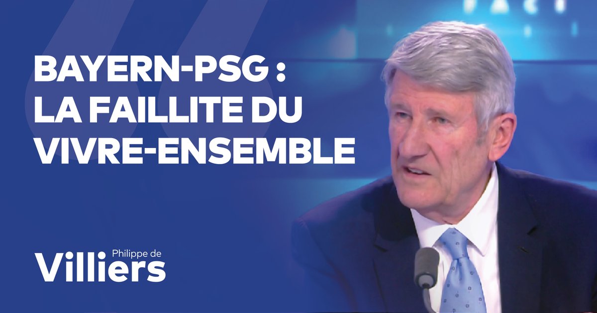 🎙️ Violences suite au Bayern-PSG : ce ne sont pas de simples débordements, mais une véritable guérilla urbaine ! Quelle en est la cause ? La faillite du « vivre-ensemble ». Autrement dit, une politique qui, depuis 50 ans, nous coûte 200 milliards d’euros et s’avère être un échec total dont personne ne veut tirer les conséquences. La classe dirigeante refuse de regarder l’évidence en face et de faire le lien entre ces émeutes et notre politique migratoire. 🔗 Émission complète : #FaceAPhilippeDeVilliers #FADV #CNews