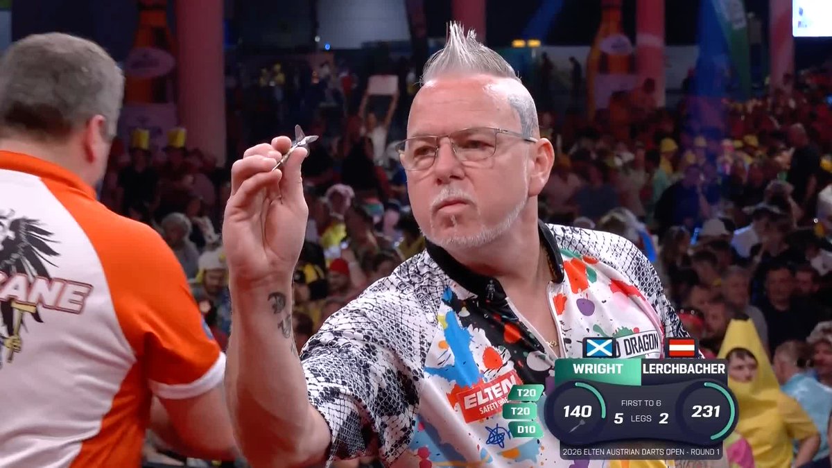 WRIGHT PROGRESSES! Peter Wright gets the better of Home Nation Qualifier Zoran Lerchbacher 6-2 to pick up his first win on the European Tour this year! 📺 #ET6