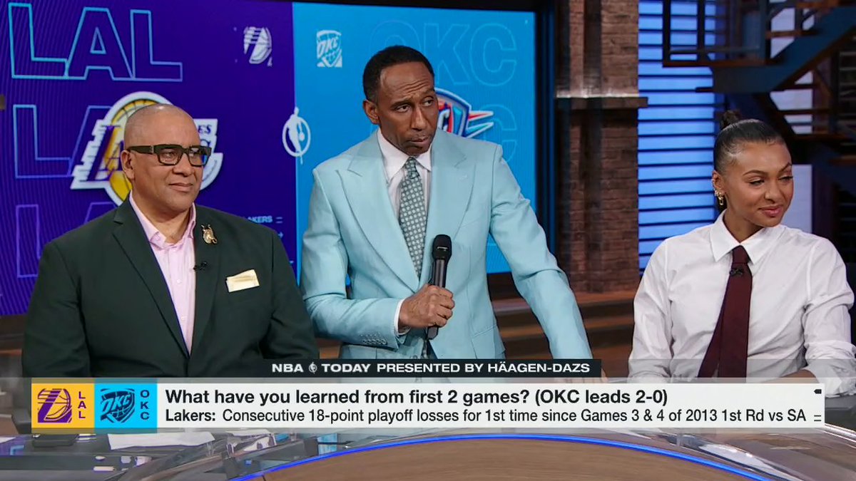 "What [OKC] is viewing you as, is a team that's whining about getting your ass kicked." Stephen A Smith says the Thunder are not concerned with the Lakers 'in the slightest' 😳
