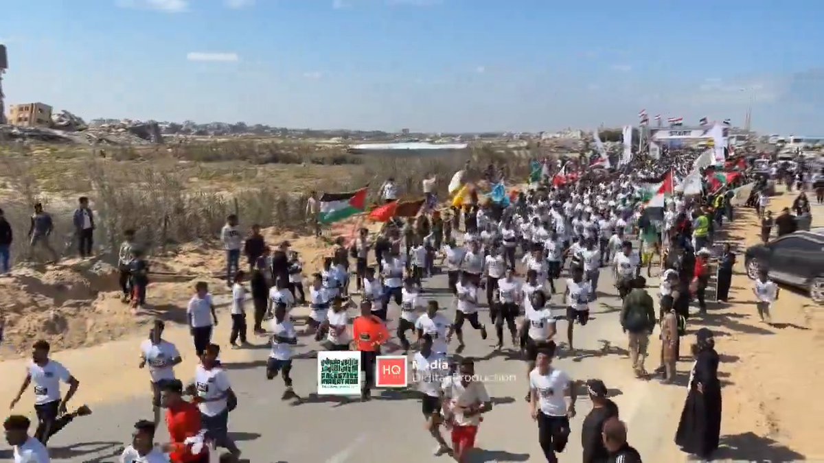 It’s great to see Gazans running again. It’s great that Egypt is paying for and supporting this marathon now. Same Egypt that fortified its border wall after October 7th so no Gazan could escape the war.