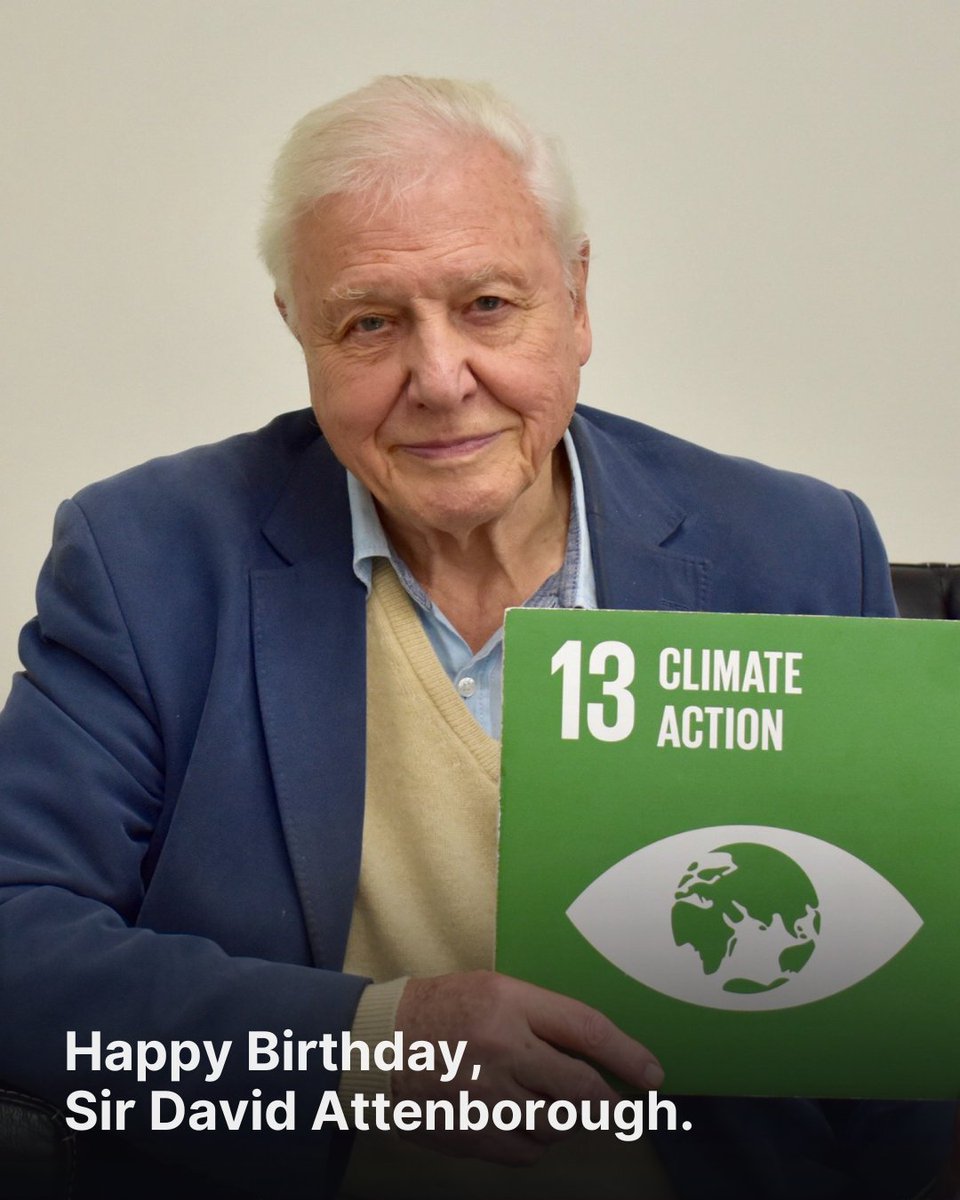 Wishing a very happy 100th birthday to Sir David Attenborough. Thank you for opening our eyes to the marvels of this Earth, and for inspiring us to defend it, for all living things. Your work & dedication to protect our planet serves as an inspiration to us all.