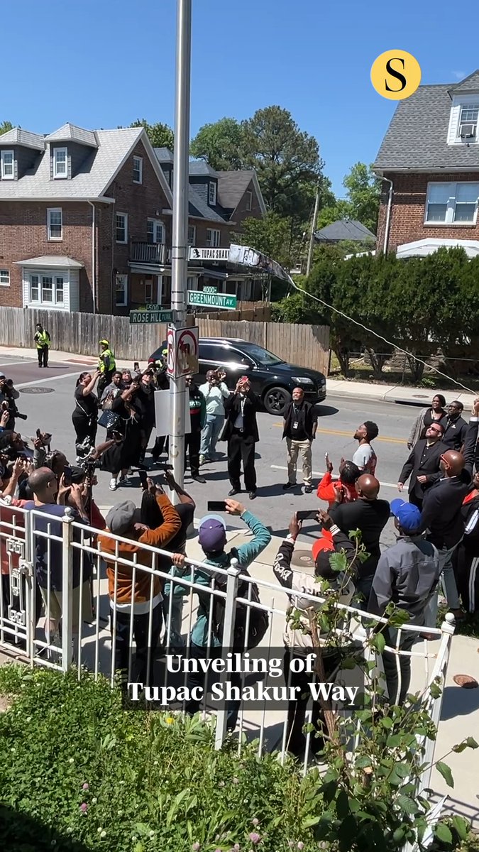 Tupac Shakur Way is revealed in North Baltimore on the same day as Tupac's bobblehead is released at Camden Yards. 🎥: Lloyd Fox, The Baltimore Sun