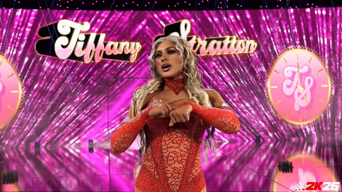 The WWE Universe officially runs on Tiffy Time. ⏱️ 💎 Check out Tiffany Stratton's brand new entrance animation, coming soon! #WWE2K26