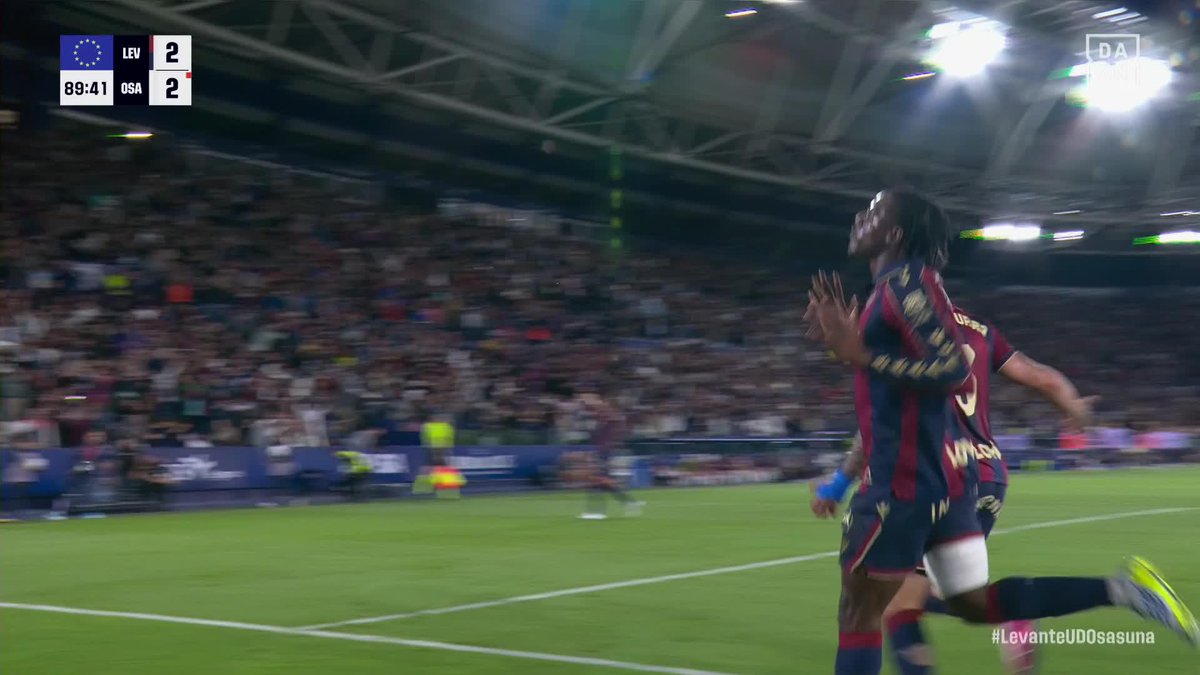 ETTA EYONG QUIERE SALVAR AL LEVANTE 🔥 ETTA EYONG VUELVE A MARCAR SEIS MESES DESPUÉS 💥 Tenía la bala en la recámara para este día y este momento: en el 90', en el Ciutat y remontando un 0-2 #LALIGAenDAZN ⚽