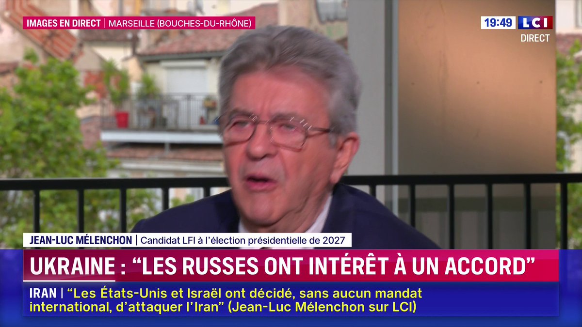[ 🇫🇷 FRANCE | 🇷🇺 RUSSIE | 🇺🇦 UKRAINE ] 🔸 Jean-Luc Mélenchon appelle à conclure « un bon accord avec les Russes » sur l’Ukraine et plaide pour sortir de « la civilisation du pétrole », qu’il associe à la Russie et aux États-Unis.