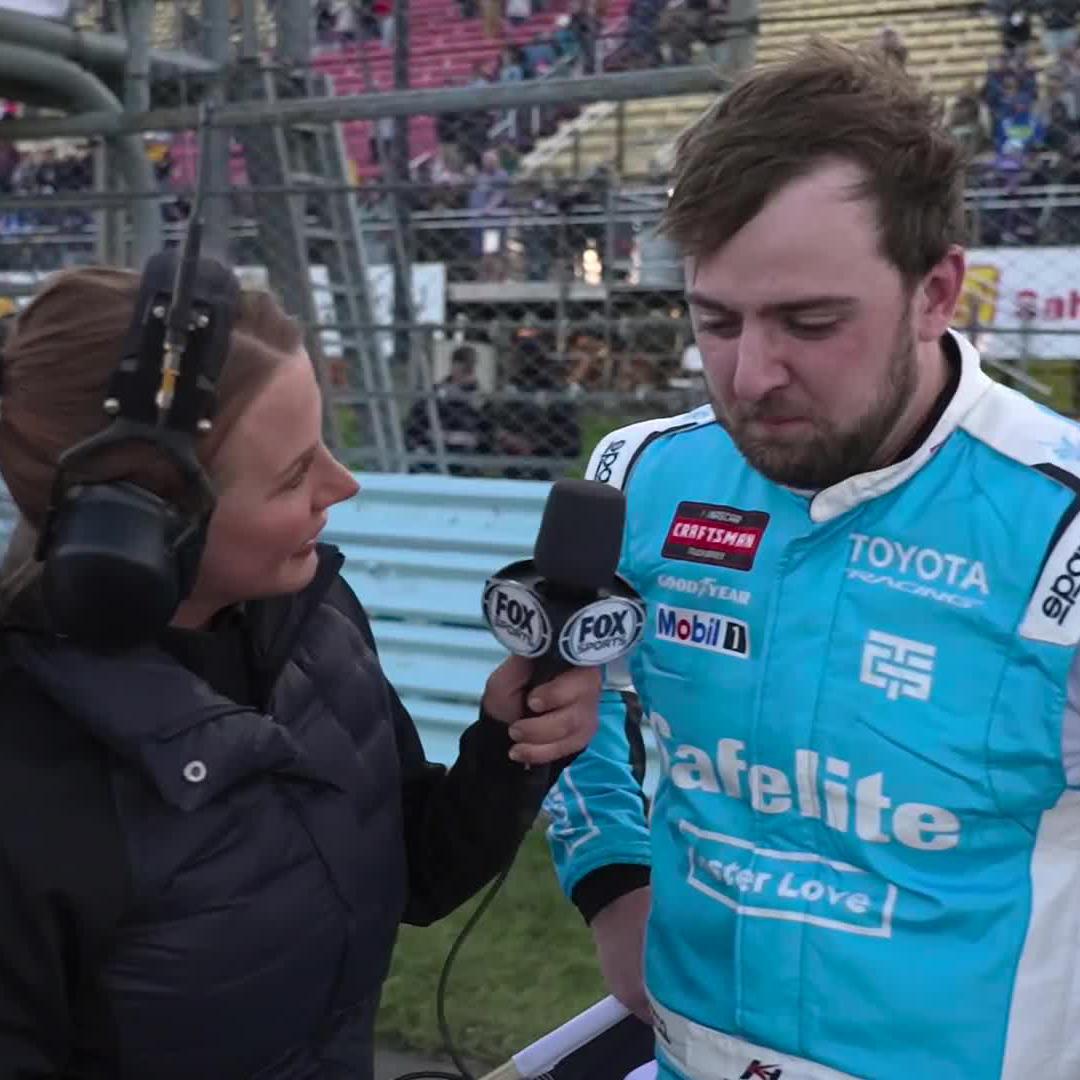 Unmatched emotion for Kaden Honeycutt as he soaks in his first career win.