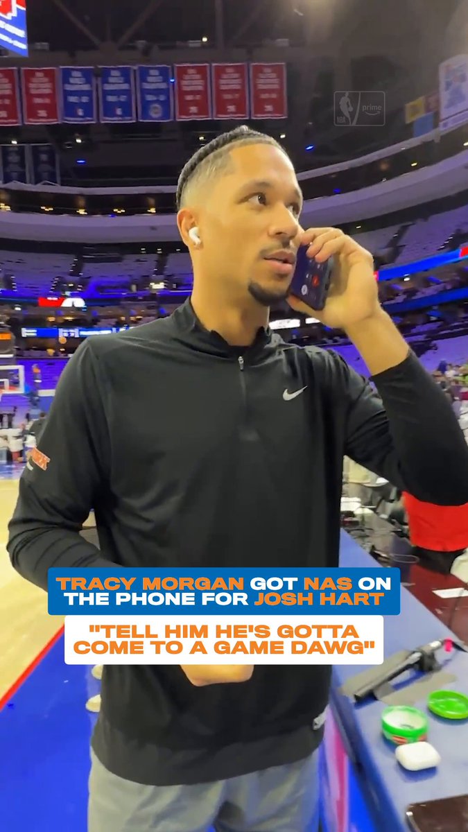 Josh Hart really caught up with one of the greatest rappers ever pregame 🤝
