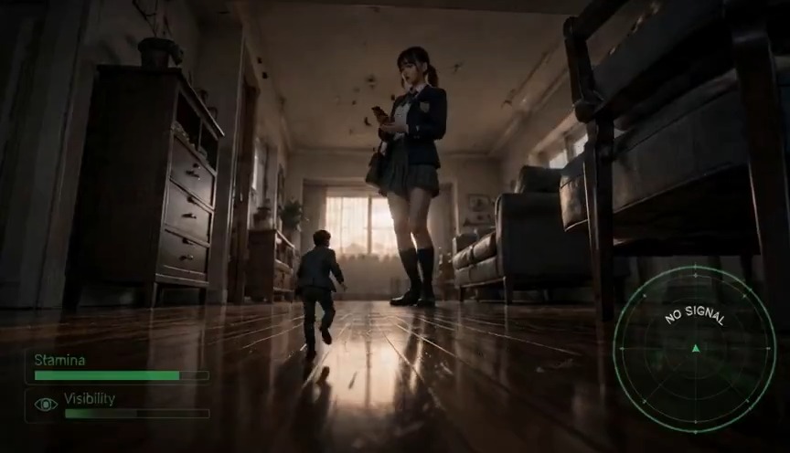 Detection 100%（第1話/全4話） 5cmになった兄は、JKの妹に見つけてもらおうとする。 しかし妹は、兄をただの“虫”だと思っていた——。 Detectionが上がるほど、 危険も近づいていく。 実写FPS視点で描く、 ステルスホラー風兄妹ストーリー。 #Shrinker