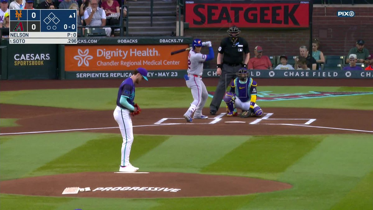 Juan Soto was flabbergasted that Gabriel Moreno challenged the first pitch of the game (the challenge failed)