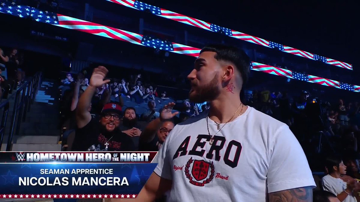 Thank you for your service, Seaman Apprentice Nicolas Mancera! ๐ #WWEHometownHero