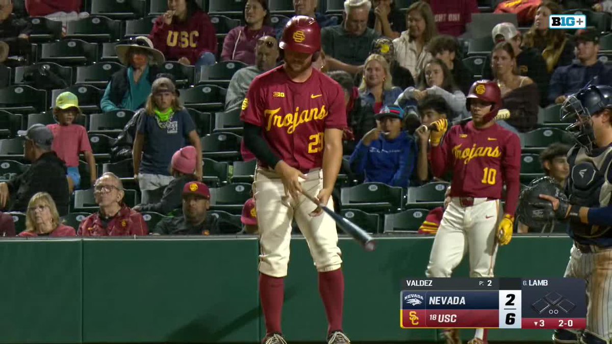 Andrew Lamb has the hot bat 🔥 That’s gone! #NCAABaseball x 🎥 B1G+ / USC Baseball