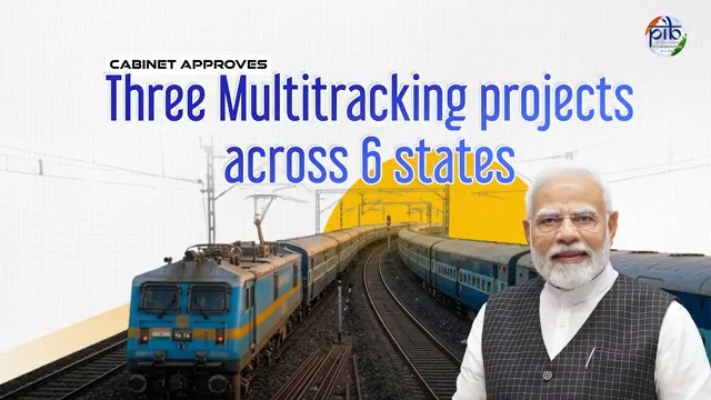#Cabinet approves three projects covering 19 Districts across states of Madhya Pradesh, Rajasthan, Uttar Pradesh, Karnataka, Andhra Pradesh and Telangana, increasing the existing network of Indian Railways by about 901 Kms These projects include: ▪️Nagda – Mathura (3rd and 4th Line) ▪️Guntakal – Wadi (3rd and 4th Line) ▪️Burhwal – Sitapur (3rd and 4th Line) Read here: #CabinetDecisions Ministry of Railways