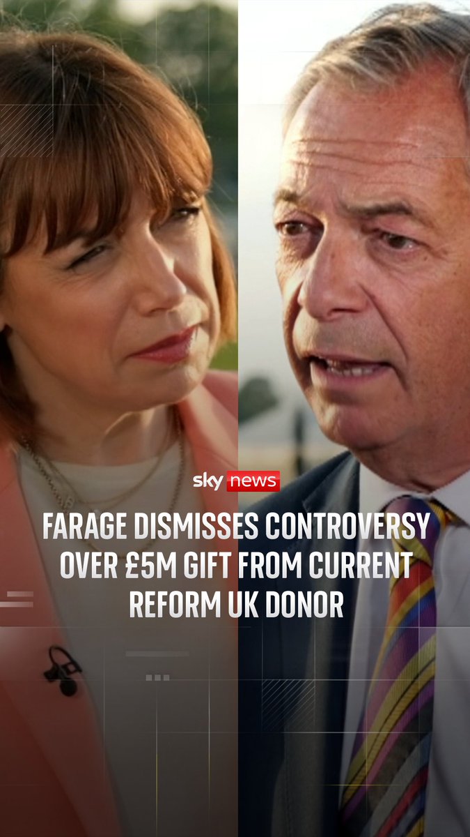 Nigel Farage told Sky's Beth Rigby that he took a £5 million gift from crypto billionaire Christopher Harborne in early 2024, before he announced he would stand for parliament, for 'protection'