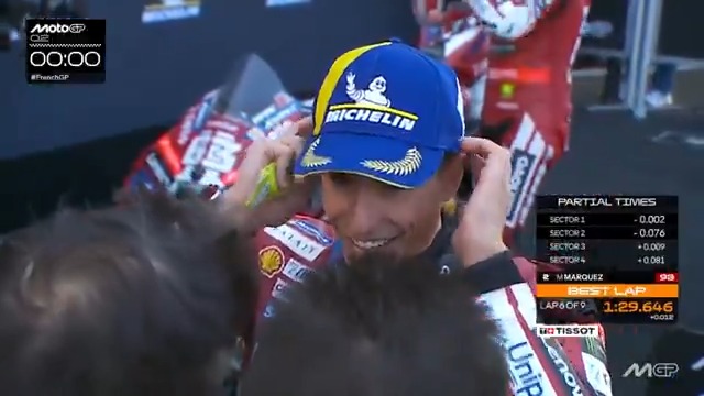 Big smile for Marc Márquez after going from Q1 to P2 😃 #FrenchGP 🇫🇷