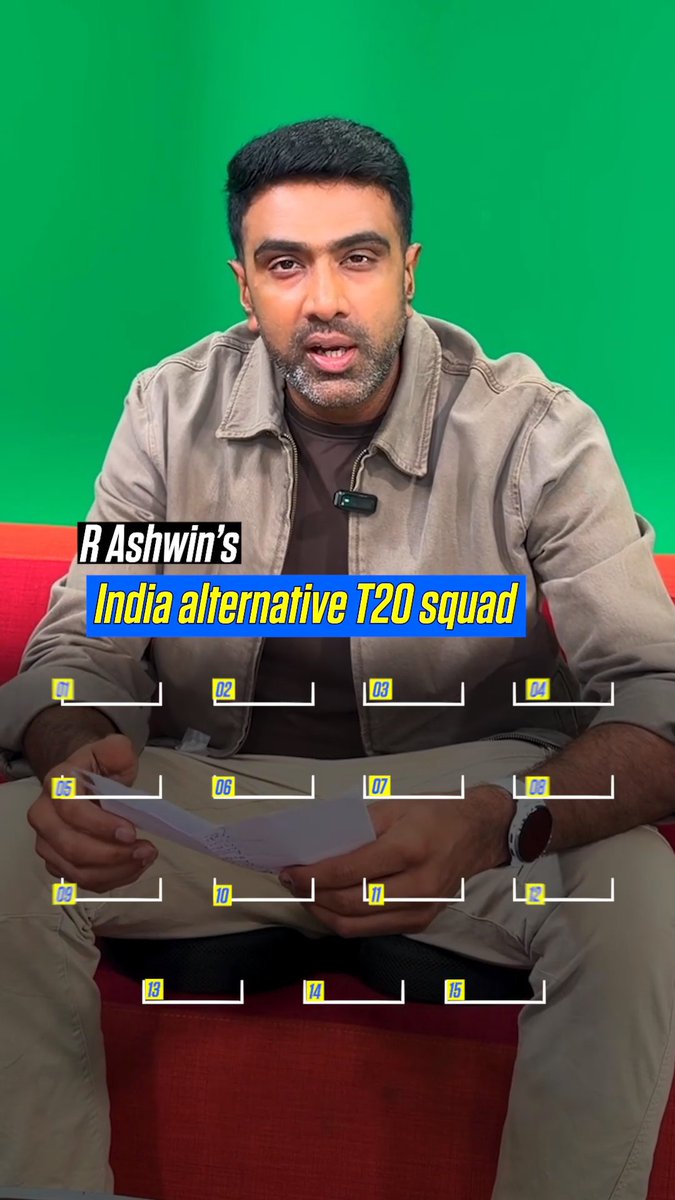 R Ashwin turns selector for an alternate India T20 squad 🎩