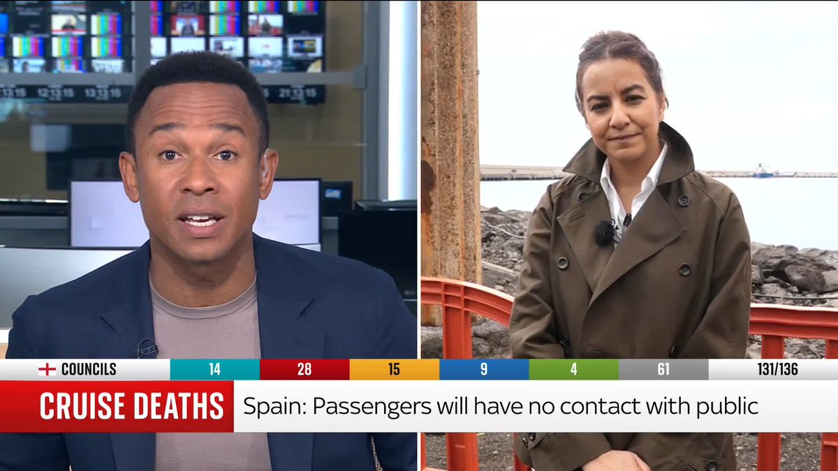 As Tenerife prepares for the arrival of the hantavirus-outbreak cruise ship, Sky's Sadiya gives an overview and walkthrough of what will happen to the passengers upon anchoring in the early hours of tomorrow morning. 📺 Sky 501, Virgin 602