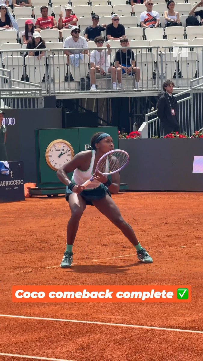 Had to dig deep for this one 🪏 Coco Gauff comes back from a set down to defeat Solana Sierra 5-7, 6-0, 6-4. #IBI26