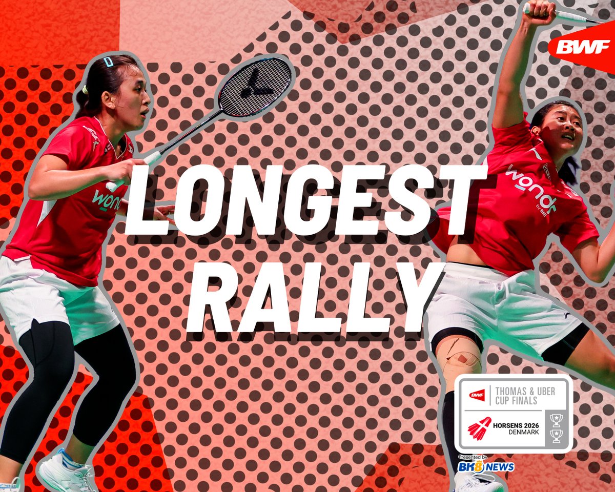 Stamina level: 💯💪 Longest rally of the week at #Horsens2026! #ThomasUberCupFinals