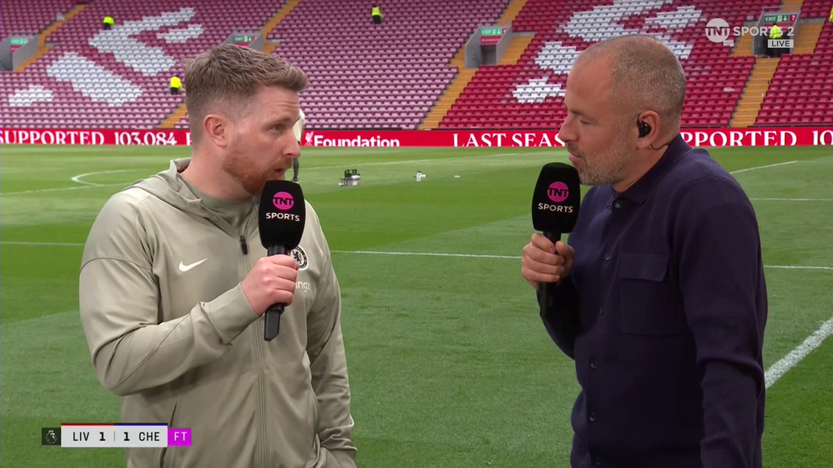 "It's more about the players than me" Calum McFarlane reflects on Chelsea's draw at Anfield and looks ahead to their FA Cup final clash with Man City... 🎙️ Lynsey Hipgrave | Peter Crouch 📺 TNT Sports and HBO Max