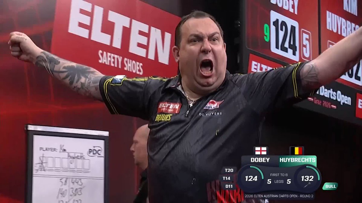 HOW HAS HE HIT THAT?! 😳 Kim Huybrehcts takes out 132 in improbable fashion to beat Chris Dobey in a dramatic decider! 📺 #ET6