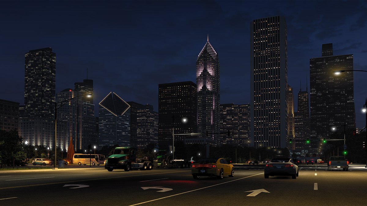 Next stop, Chicago! 🏙️ We're taking a closer look at the Windy City, known for its iconic skyline, hot dogs, &amp; more in our upcoming Illinois DLC for American Truck Simulator, releasing on May 14th 🇺🇸 PLUS discover New Special Transport routes! See more: