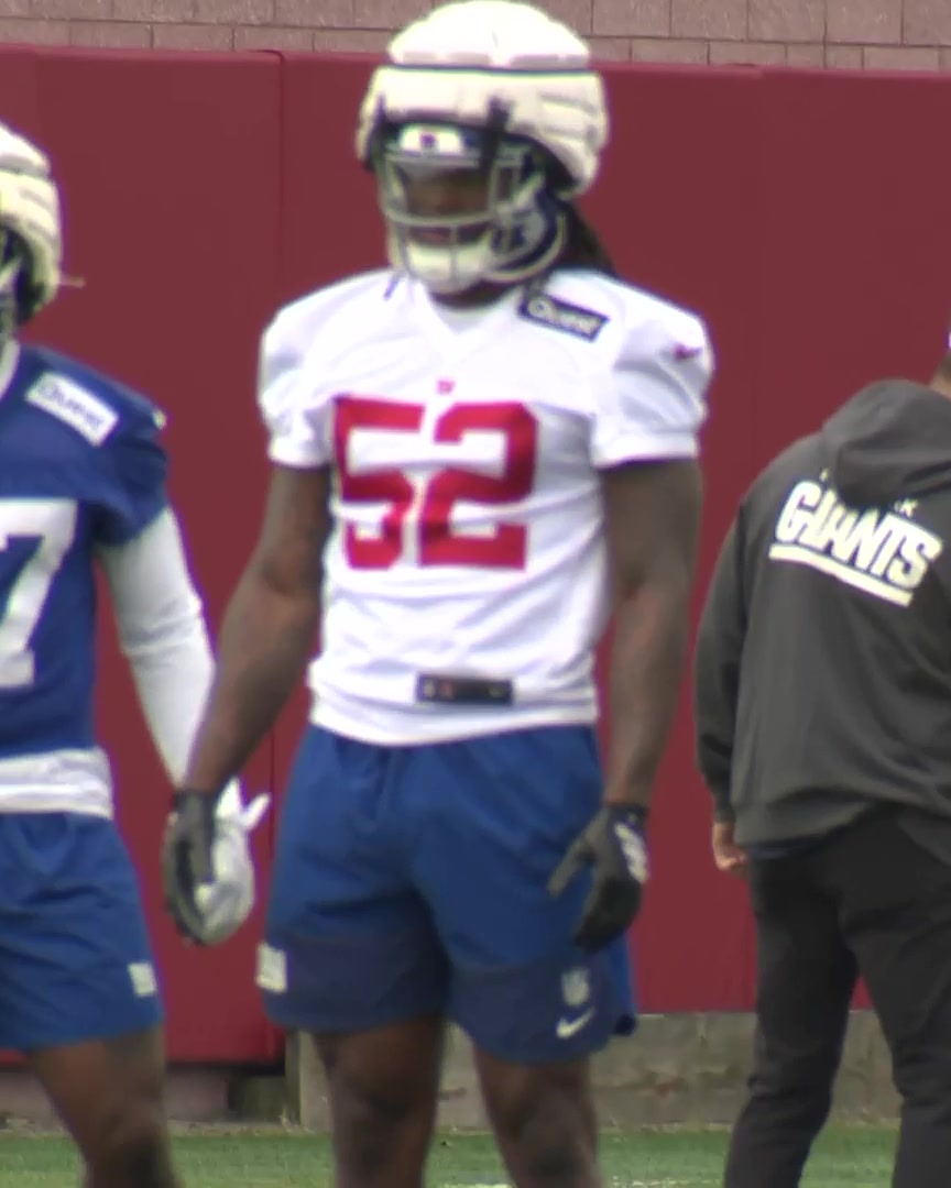 Arvell Reese in action at Giants minicamp today