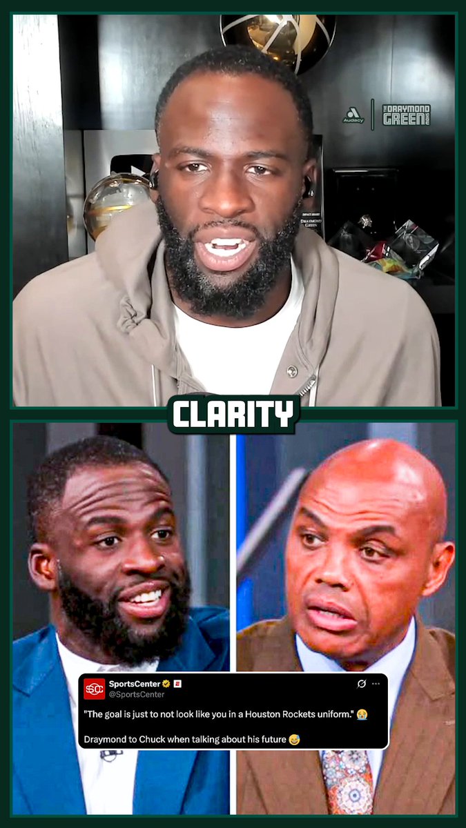 Draymond provides clarity Charles Barkley interaction “The reason that I would even say that is what Chuck makes fun about in his career is actually the last 2 years in Houston... everybody tried to make it like this whole 'Ahh man Draymond think he better than Chuck'... the disrespect ain't the intent so if that's the way it's viewed as public disrespect, I can gladly public apologize, disrespect wasn't my intent.”
