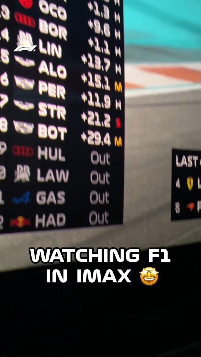 Watching F1 in IMAX makes the timing tower seem HUGE! 😮‍💨📽️ #F1