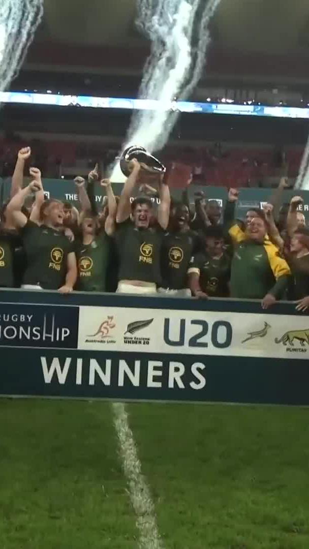 The Juinior Boks get their hands on the 2026 #TRCU20 trophy 🏆🇿🇦 #SSRugby
